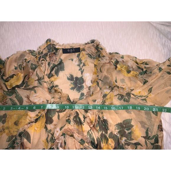 O.P.T Women's Floral Print Romantic Coquette Dress Yellow Size XS - Picture 8 of 9